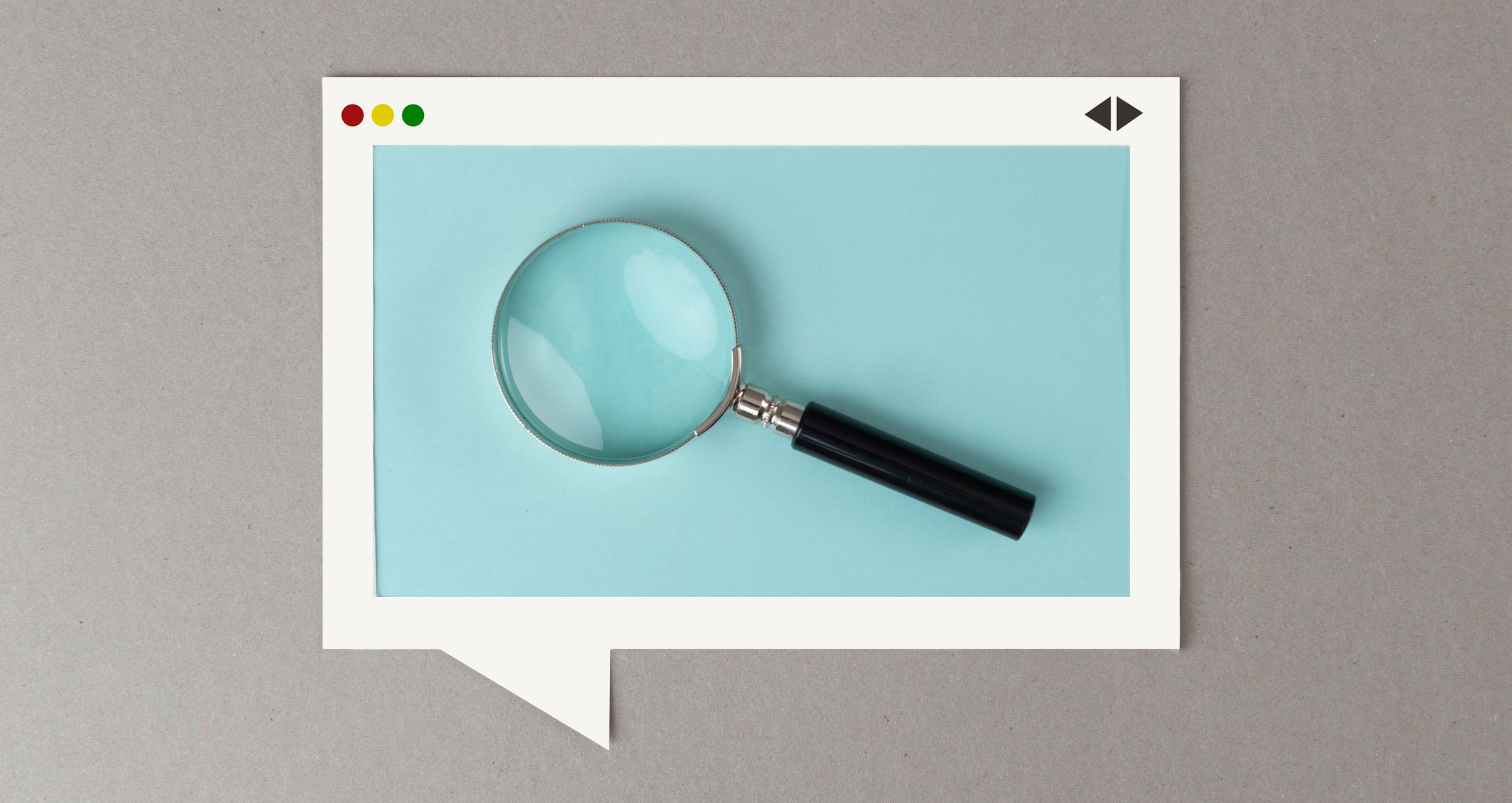 Image of a magnifying glass on a mock computer screen