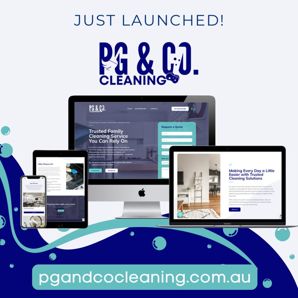 launch post example - website PG and Co Cleaning