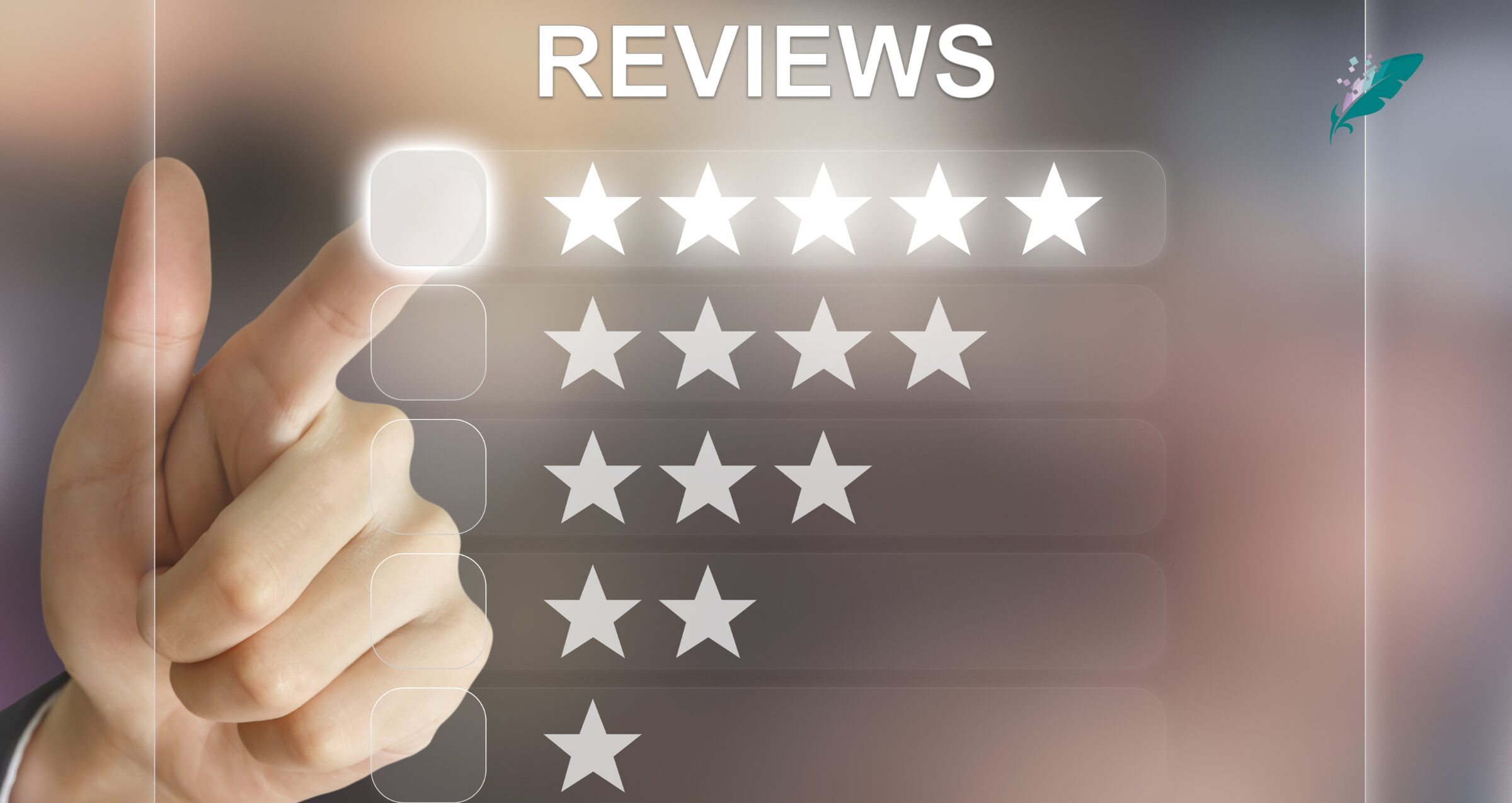 hand pointing to various levels of star reviews. Google Reviews vs Facebook Reviews